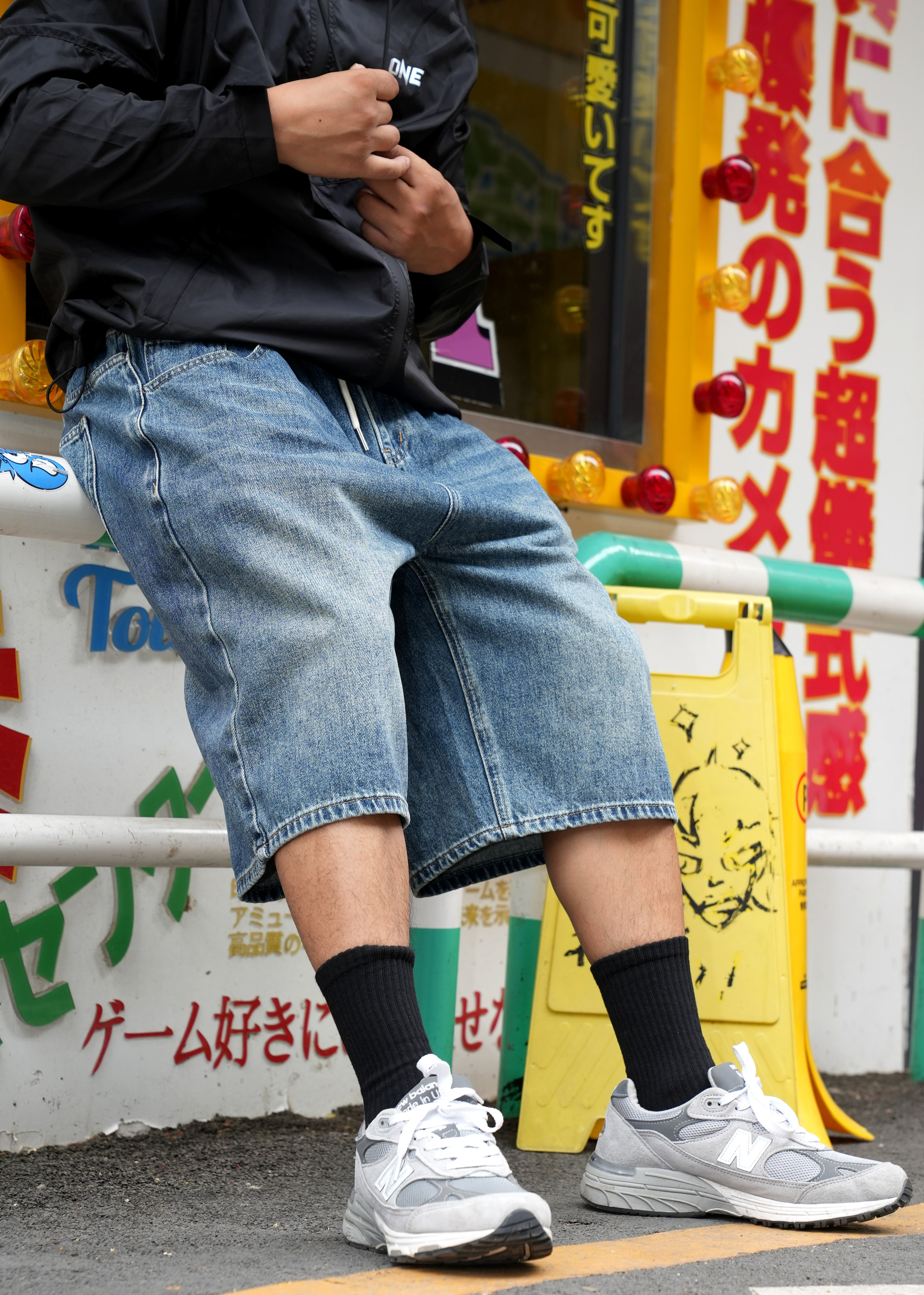 街头hiphop宽松美式复古牛仔短裤
