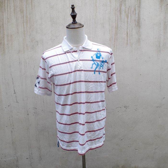 运动全棉刺绣胶印翻领短袖T恤