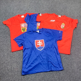 正品捷克斯洛伐克匈牙利冰球国家队球迷速干透气情侣T恤圆领T恤