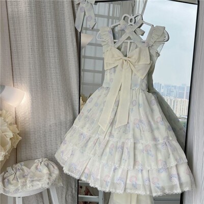 喵呜巫【梦幻泡泡】洛丽塔软妹JSK夏日Lo裙Lolita吊带连衣裙贝壳