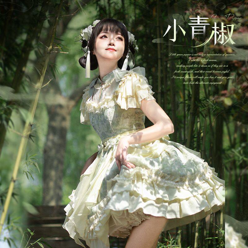 小青椒中华风lolita国风op成人洛丽塔连衣裙夏季lo裙日常公主