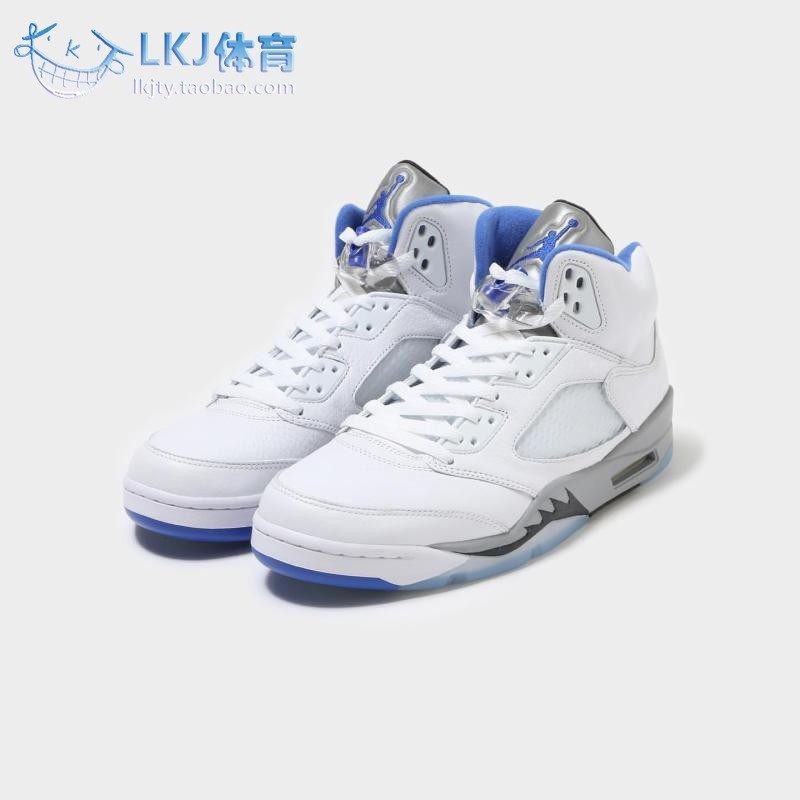 air jordan 5 stealth aj5 白蓝 白银灰 篮球鞋 dd0587-140