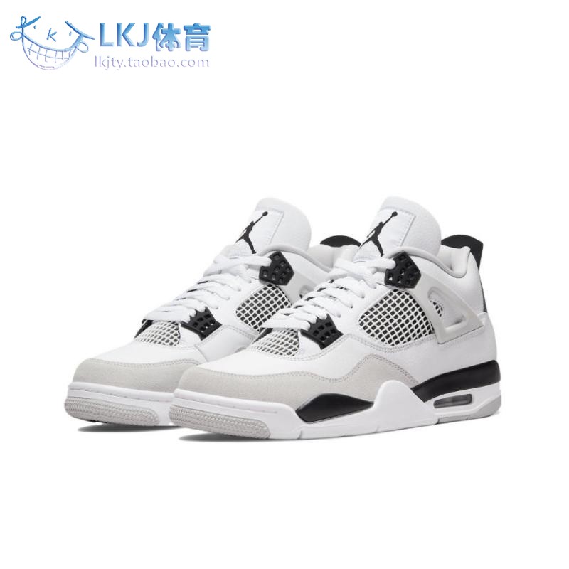 AJ4小白水泥灰白黑篮球鞋