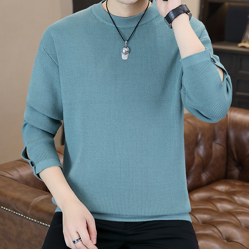 秋冬纯色t恤男士长袖休闲百搭体恤打底衫男年圆领套头小衫秋1117u
