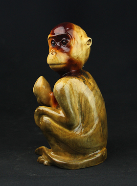 香樟木雕猴子摆件实木生肖猴