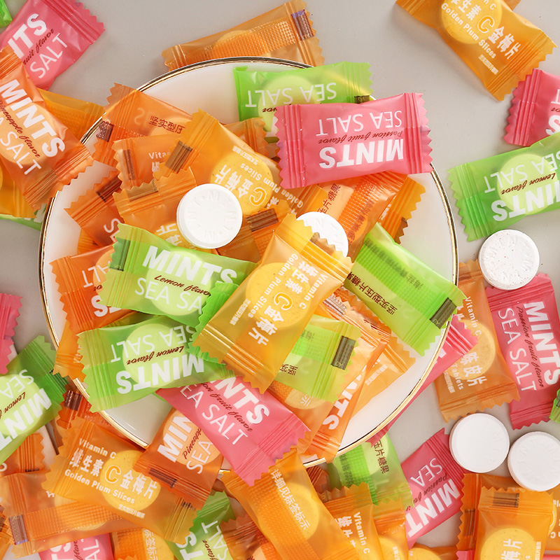 妙都海盐无糖薄荷糖清凉提神小零食百香果菠萝薄荷味水果糖果食品