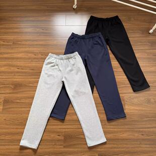 外贸日单春秋户外高密度棉毛圈针织灰卫裤 男女跑步运动直筒休闲裤