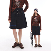 显瘦水洗牛仔裙女秋季 大码 半身裙 后现代解构 晶咕白标DADATATA