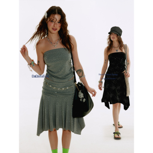 亮闪闪抹胸不规则半身裙两件套装 晶咕白标DADATATA 塞壬心事