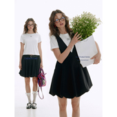 尼斯周末 三版 本连衣裙女2025夏短袖 晶咕白标DADATATA T恤套装