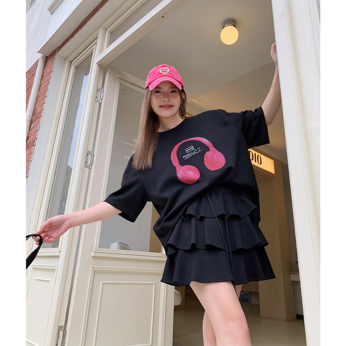 晶咕白标DADATATA短袖T恤蛋糕裙女夏季大码套装