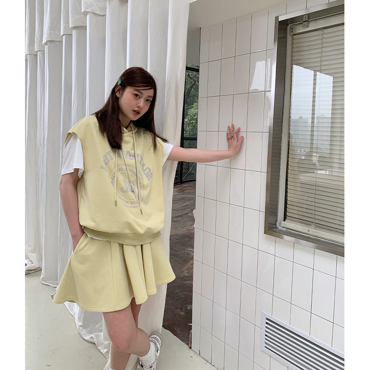 晶咕家定制微胖mm设计感卫衣套装