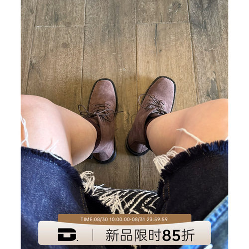 晶咕黑标JGGU【西部马丁】秋季新款时尚百搭女士牛反绒气质短靴