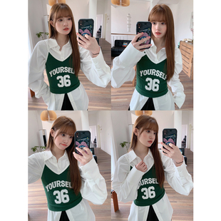 上衣 晶咕白标DADATATA美式 修身 吊带背心女秋季 大码