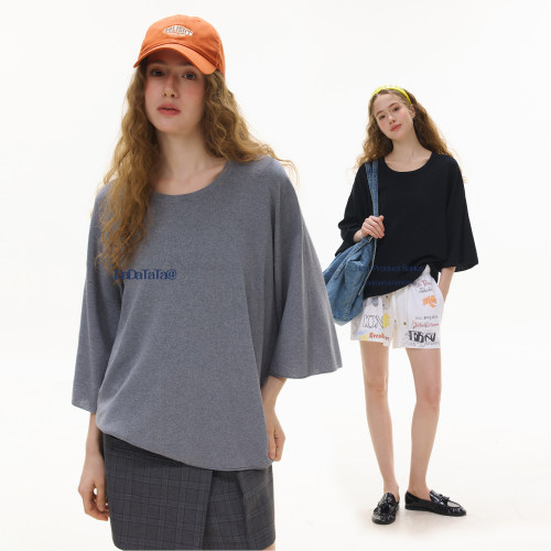 晶咕白标DADATATA 2026春夏新款【悠然闲梦】大码女装胖mm针织T恤