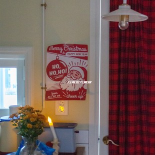 韩国复古圣诞老人海报 浪漫法式圣诞新年家居装饰画拍照道具