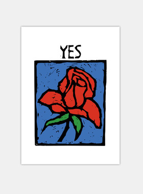 say yes| 情人节 复古浪漫玫瑰 我愿意与你共度一生浪漫装饰海报