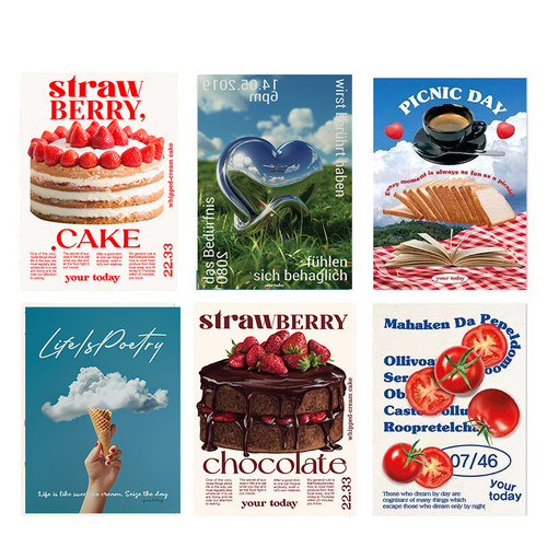 韩国ins夏日野餐面包咖啡海报