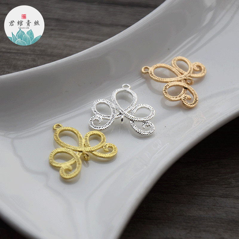 diy饰品配件 纯铜铸模20mm上下吊环 三角花形吊坠 黄铜手工材料