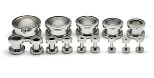 钢色滑轮钛钢耳扩耳钉不掉色316精钢耳扩大器人体穿刺饰品[2902]