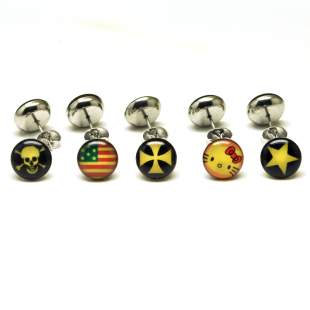 10MM钛钢耳环 钛钢耳钉 朋克耳钉 海盗骷髅耳钉 1元 2013 对