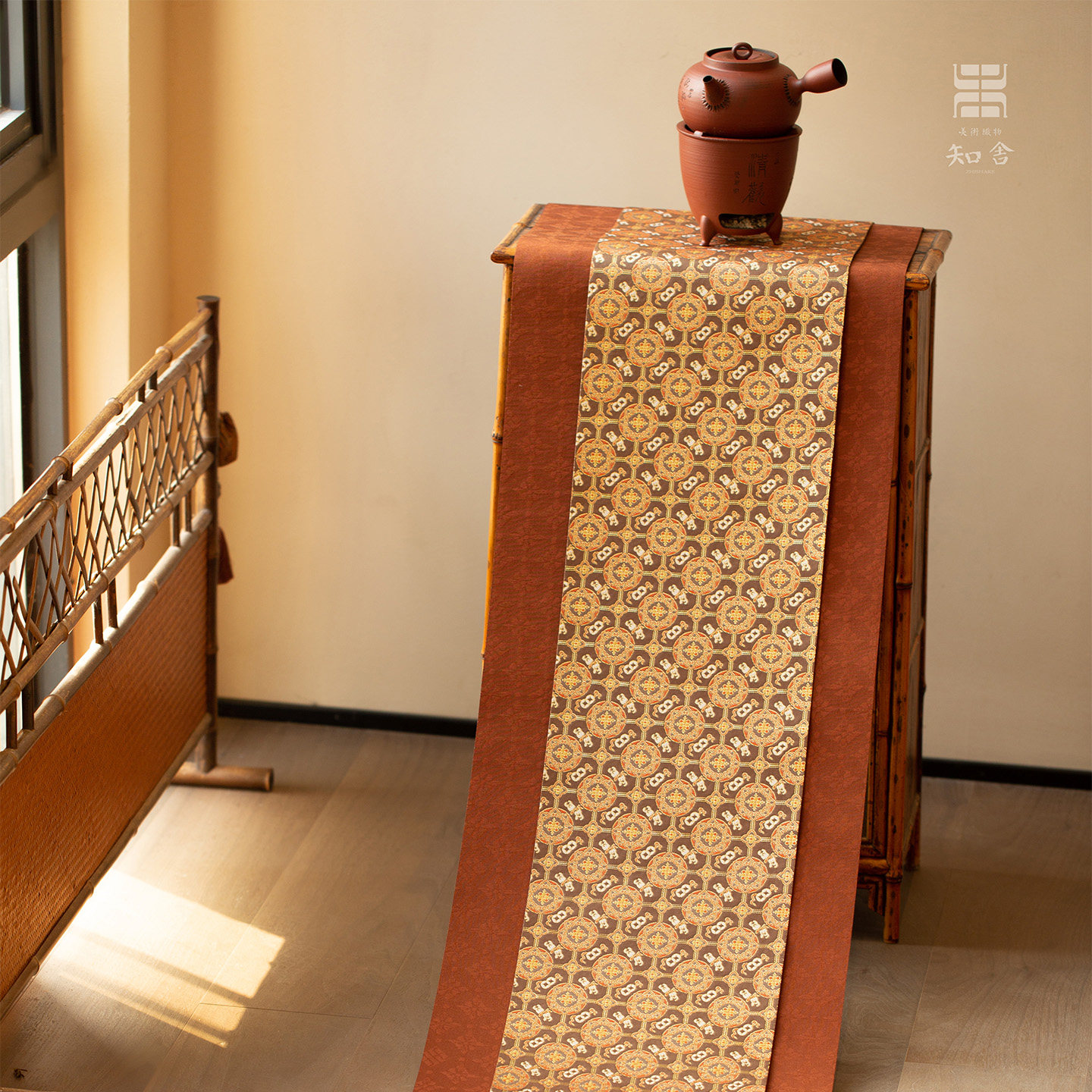 八宝团窠纹茶席套组复古中式茶桌台布垫子双面禅意布艺桌旗喝茶,居家布艺,茶席,淘宝优惠券,粉丝福利购,淘宝优惠卷