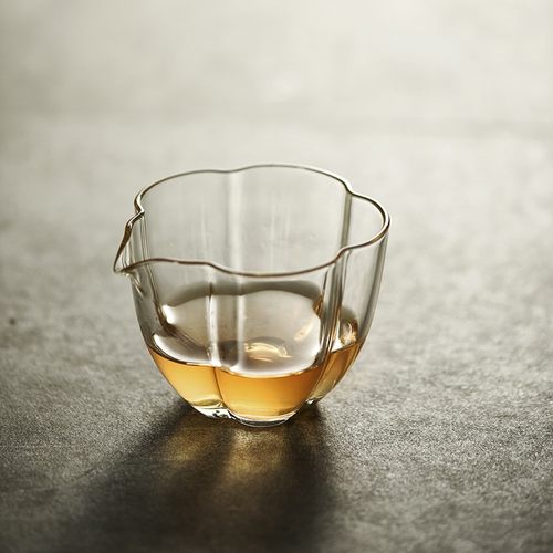 日式耐热玻璃公道杯樱花加厚南瓜分茶杯透亮高硼硅玻璃茶具防烫手