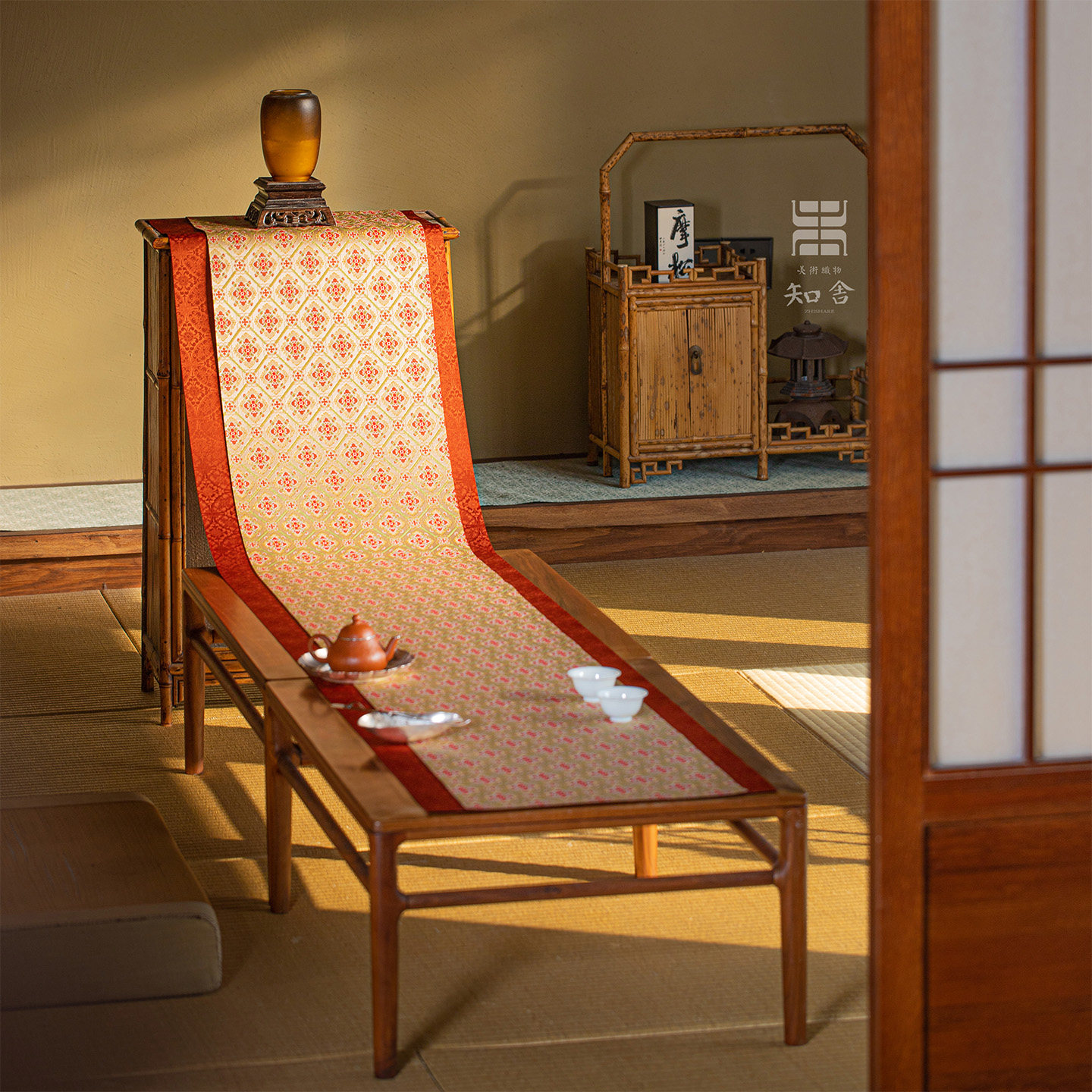 知舍·如意菱纹锦茶席复古新中式双面禅意桌旗,居家布艺,茶席,淘宝优惠券,粉丝福利购,淘宝优惠卷