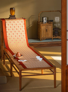 知舍·如意菱纹锦茶席复古新中式双面禅意桌旗