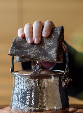 唐团花茶巾 洁方 手帕 棉麻 知舍织造手工布艺中国传统色传统纹样