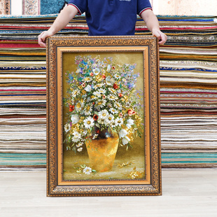 莱龙66x93cm波斯挂毯欧式 风景人物动物花卉羊毛壁毯玄关挂画 美式