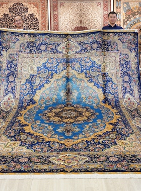 天匠手工真丝地毯三角钢琴复古风格别墅大宅地毯270x370cm