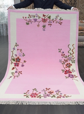 天匠羊毛地毯红木家具羊毛毯别墅金丝楠木搭配手工地毯122x183cm