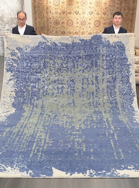 天匠进口羊毛地毯手工打结简欧家居软装地毯抽象地毯 243x301cm