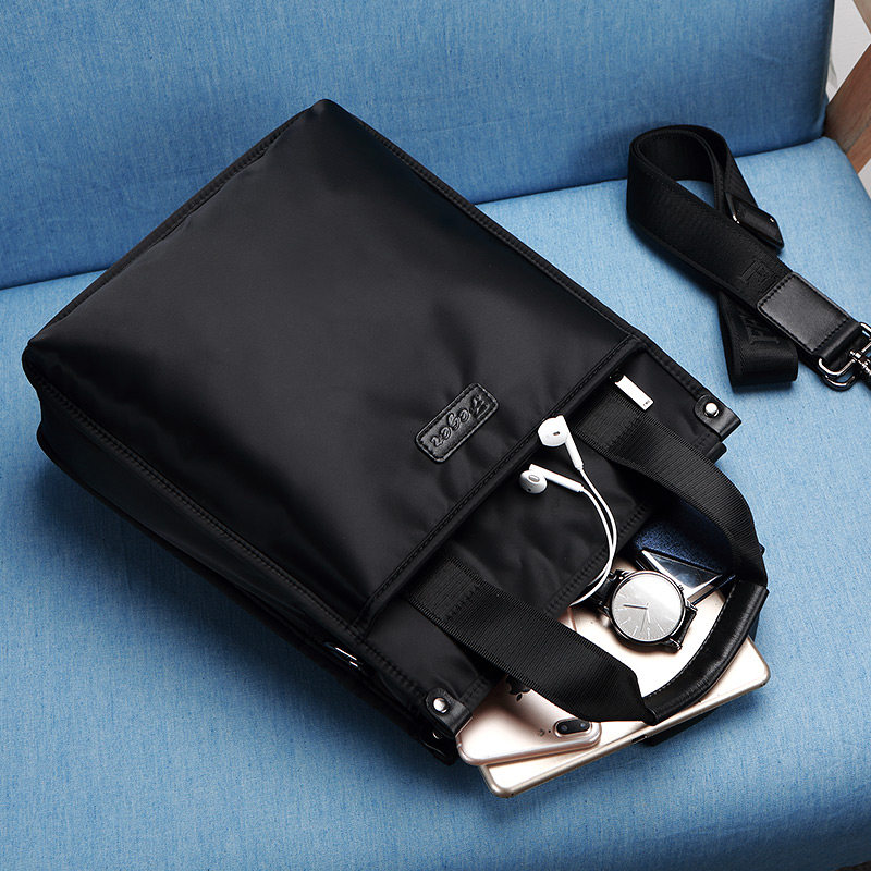 男士手提包牛津布休闲背包单肩斜挎包包公文包男韩版商务帆布包潮