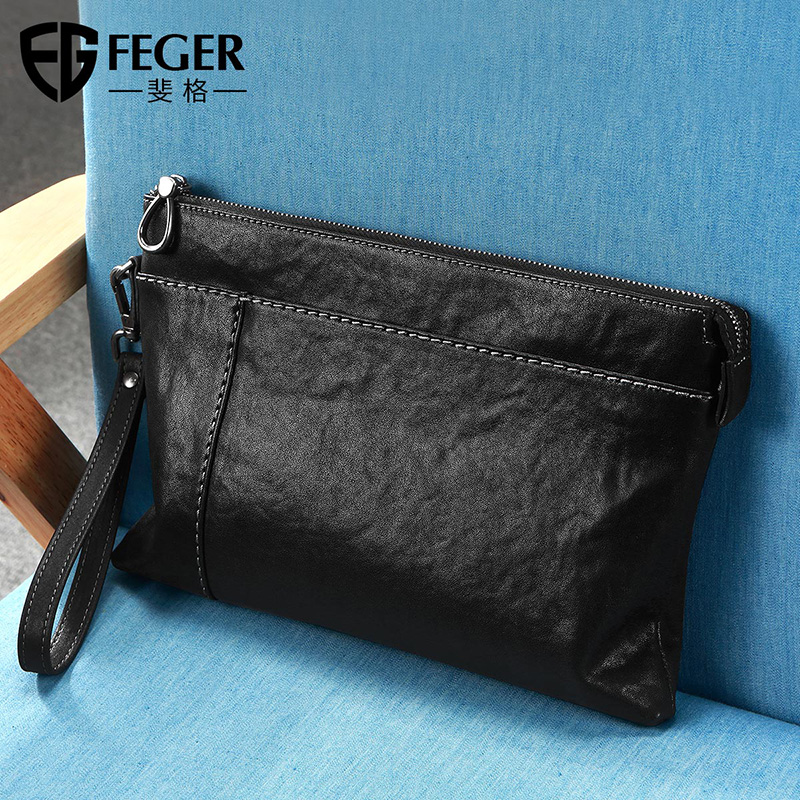 手包男真皮信封包中国风牛皮手抓包小夹包软包拉链男士手包手拿包