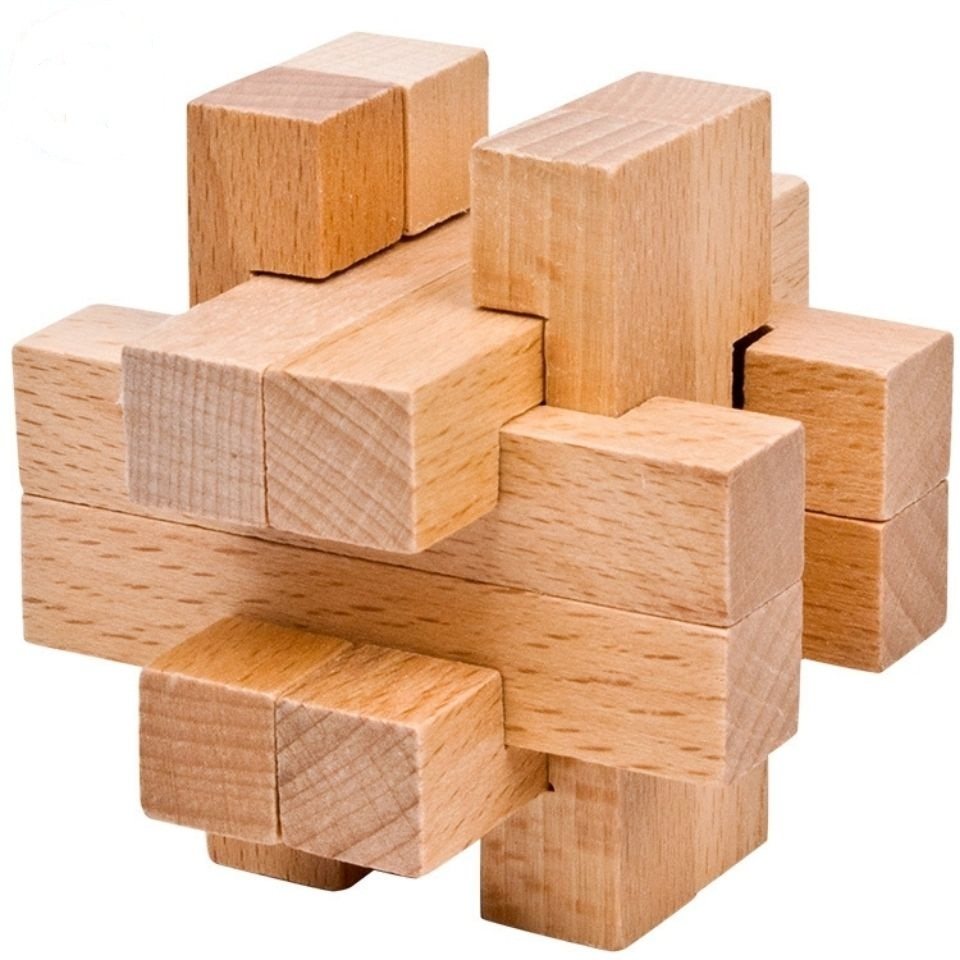 榉木笼中取宝儿童益智玩具烧脑鲁班锁高难度成人孔明解锁解环男孩