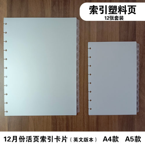 A4A5磨砂塑料蘑菇孔12月活页替芯
