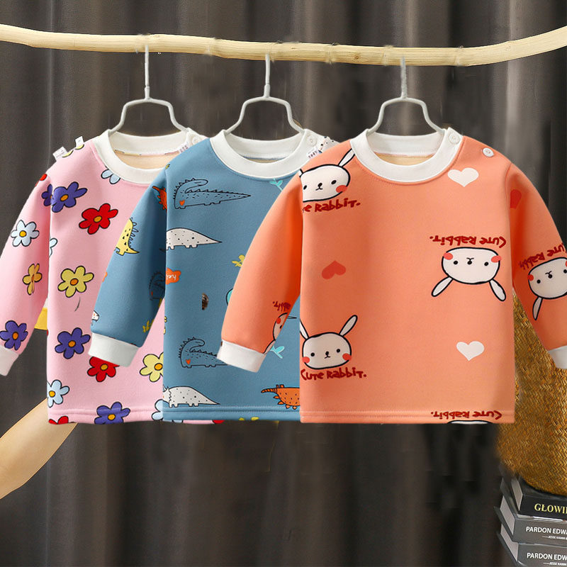 婴儿上衣外穿宝宝加绒保暖秋衣单件男童男女宝内穿打底内衣一体绒,童装/婴儿装/亲子装,保暖上装,淘宝优惠券,粉丝福利购,淘宝优惠卷