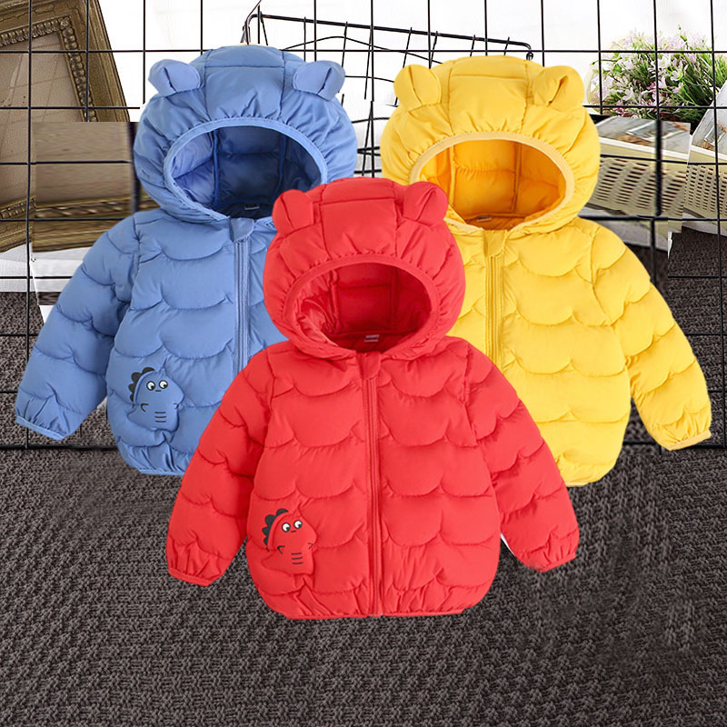 宝宝夹棉轻薄保暖秋冬连帽棉衣