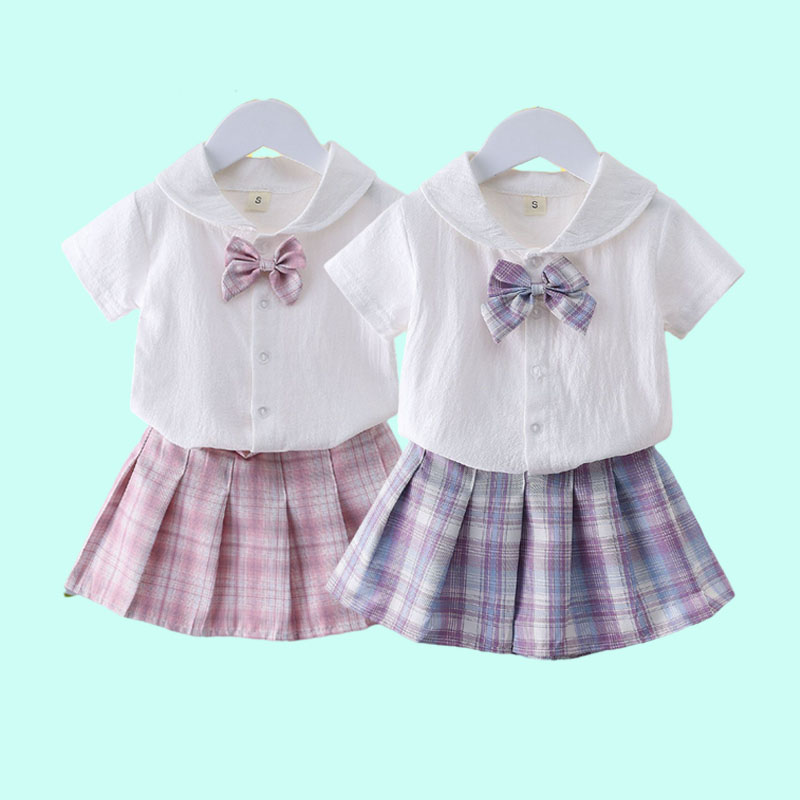 女童学院风JK裙夏季两件套