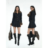 限量Dailyshero denim suit100%棉中古原牛外套&工字褶原牛半裙