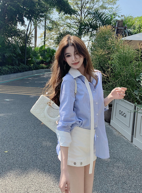 【悉尼清晨】小众品！我爱“春夏代名词”配色条纹蓝白衬衫/半裙