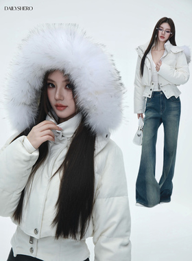 Dailyshero*-0度保暖专题！90白鹅绒&”可拆卸“貉子毛短款羽绒服