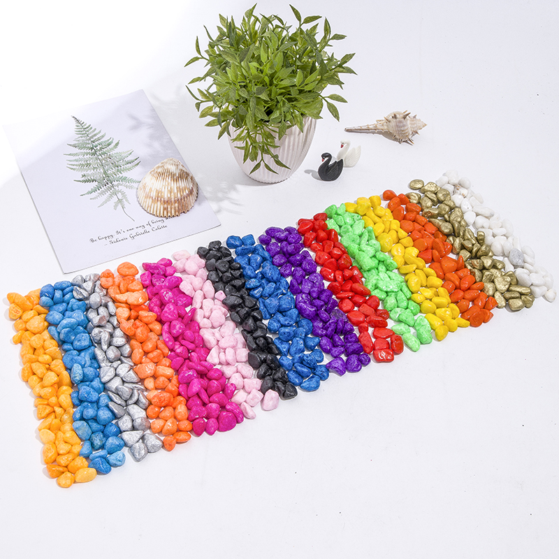 彩石造景花盆彩色小碎石子多肉铺面五彩小石头鹅卵石水池园艺装饰