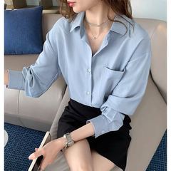 Boyfriends' style shirt, women's new design, small group, loose folding, temperament, sun protection and base shirt