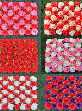 婚庆排花路引花婚庆花门玫瑰花拱门花排婚庆绢花玫瑰花婚庆道具