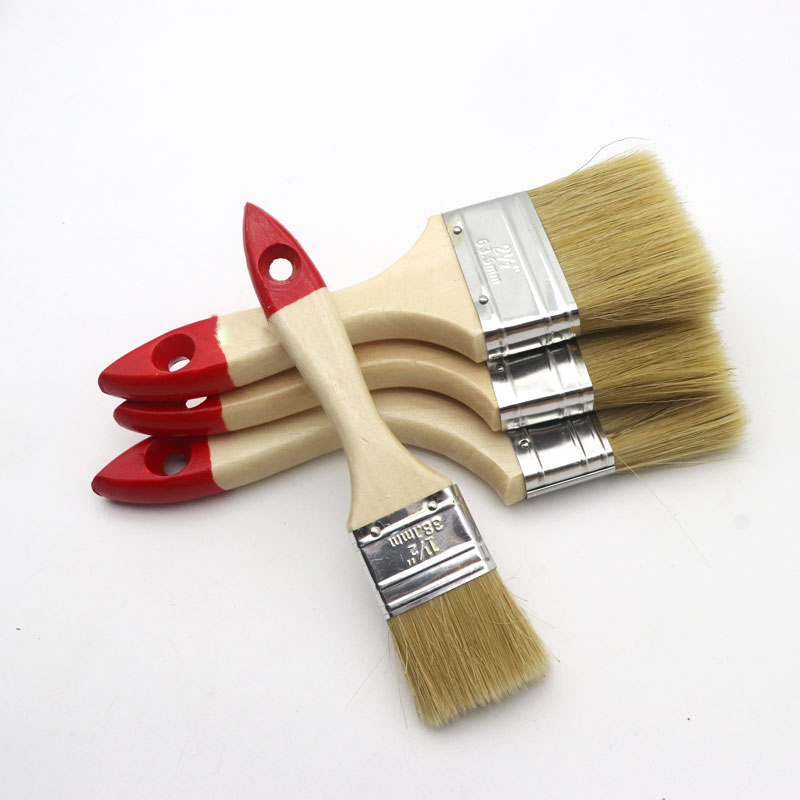 木柄油漆刷猪鬃刷塑料丝硬毛刷涂料刷加厚防水刷猪毛 刷工具刷