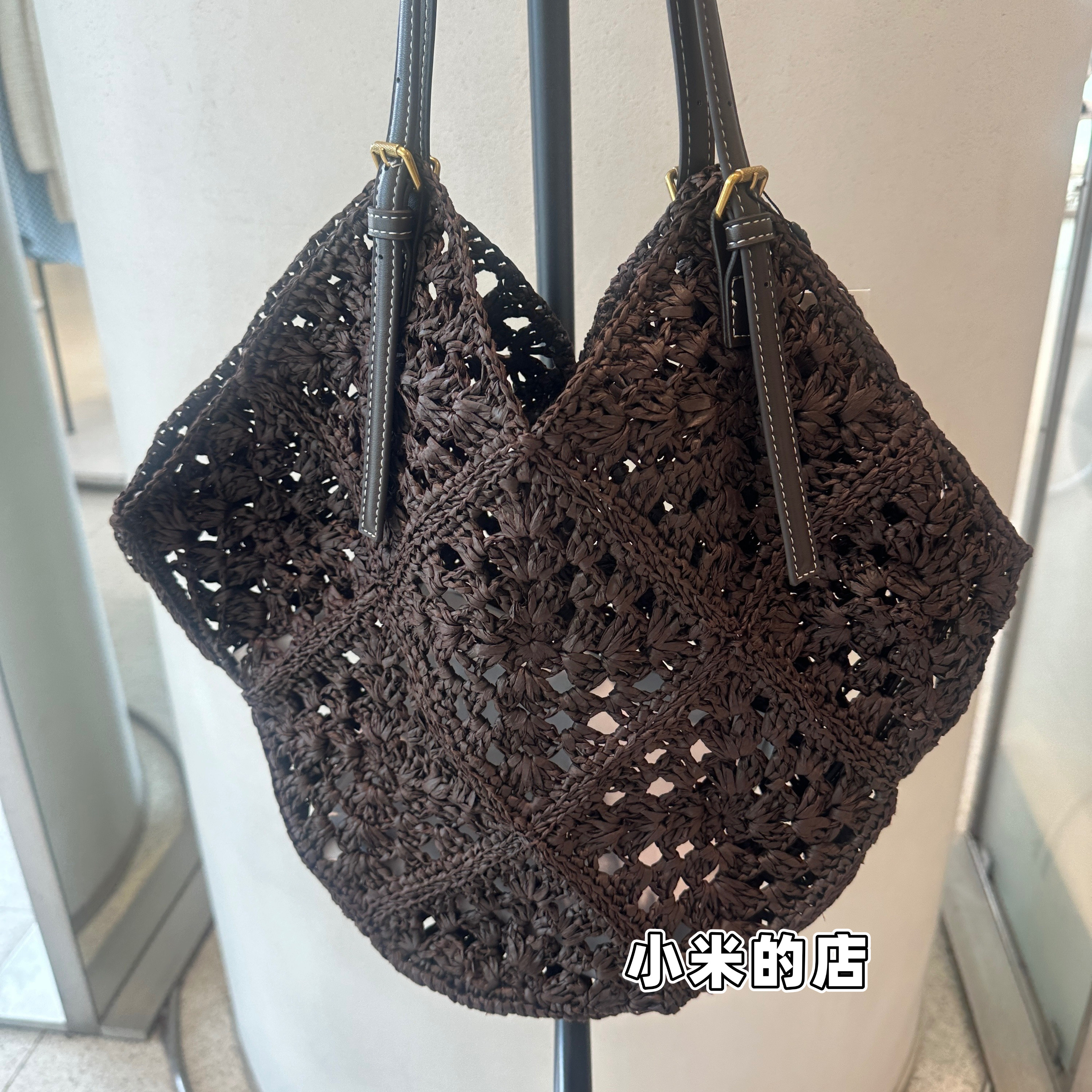 清！专G代 2026春夏女包编织手提包单肩斜挎包 酒椰草大容量包