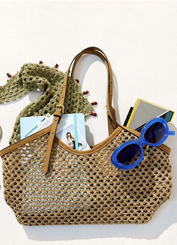 西班牙Pfs 女士包单肩包大容量包 纸草海边度假风手提包